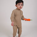 The Warisan Raya Baby Baju Melayu Set Caramel - Umbi