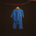 The Warisan Raya Baby Baju Melayu Set Steel Blue - Umbi