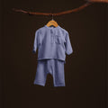 The Warisan Raya Baby Baju Melayu Set Stone Blue - Umbi