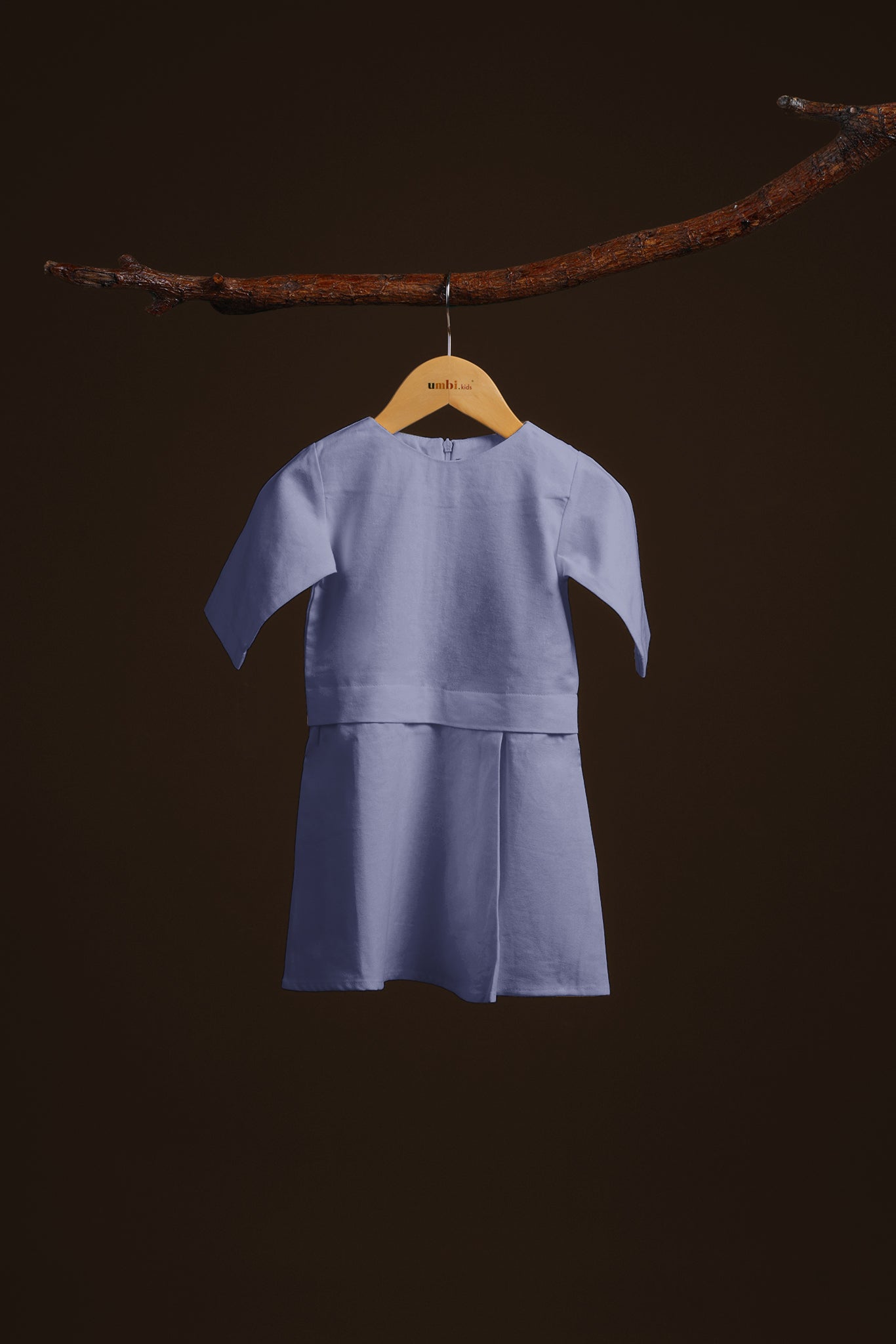 The Warisan Raya Baby Kurung Dress Stone Blue - Umbi