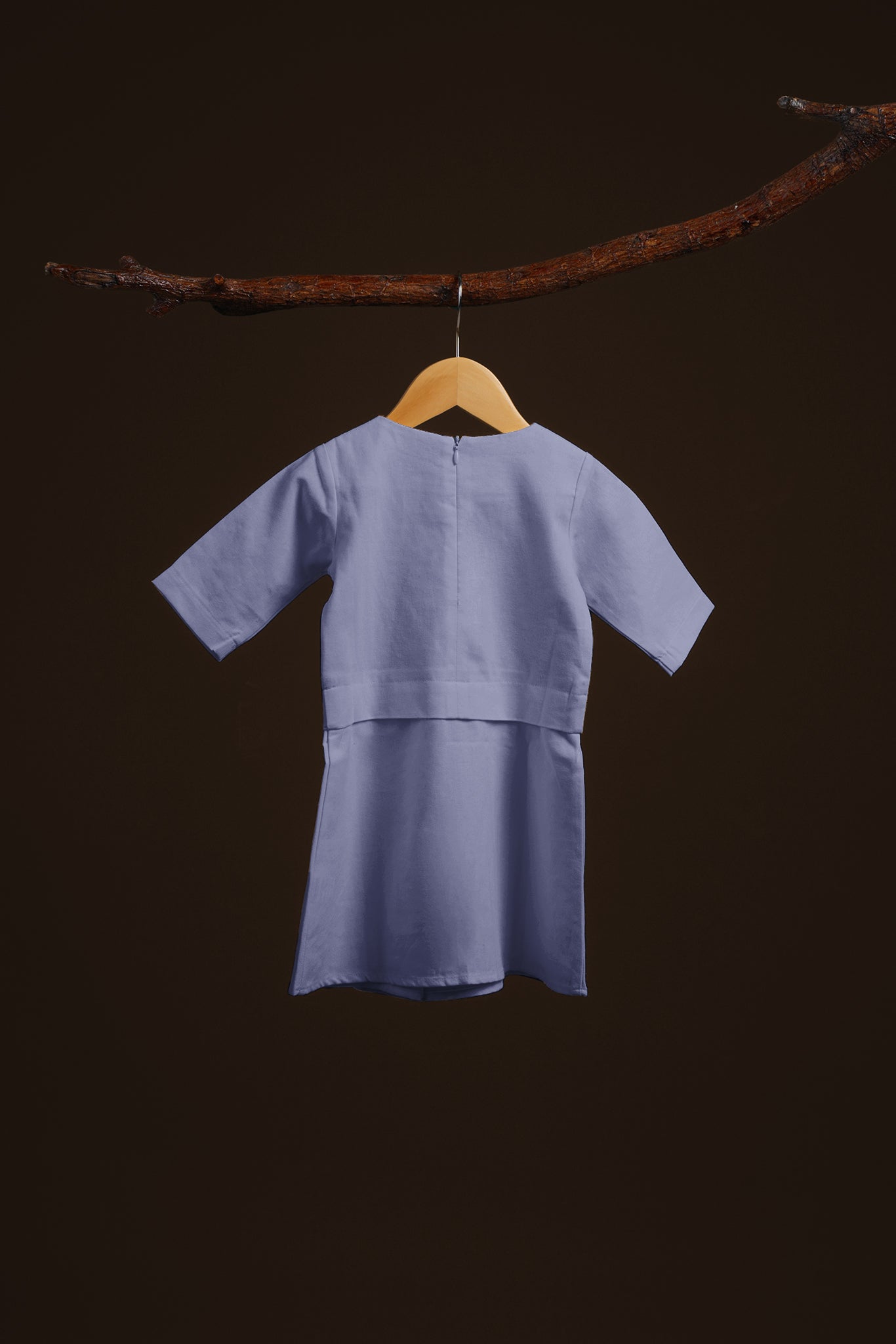 The Warisan Raya Baby Kurung Dress Stone Blue - Umbi