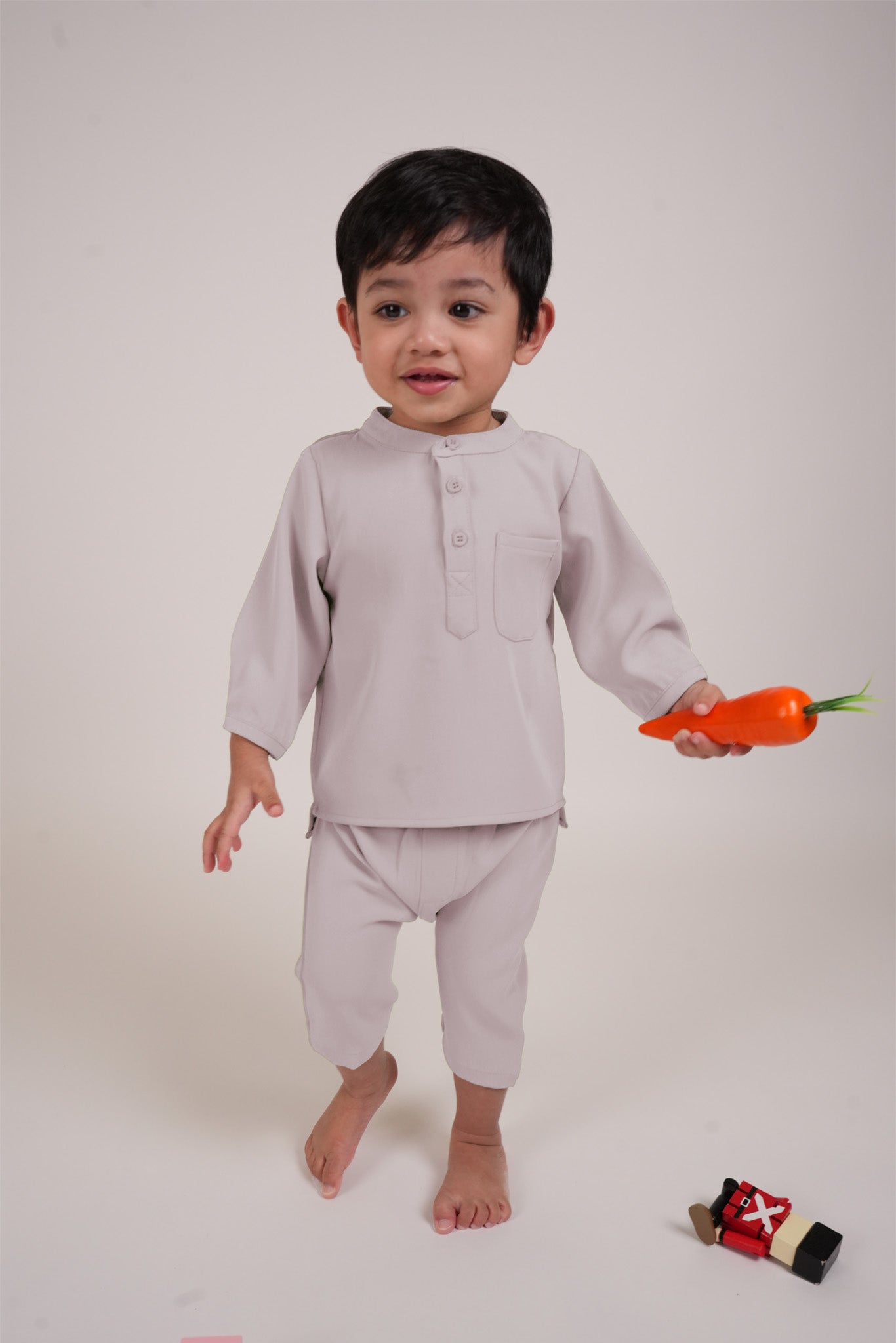 The Warisan Raya Baby Baju Melayu Set Pink