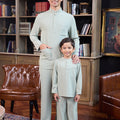 The Warisan Raya Boy Baju Melayu Set Sage Green - Umbi