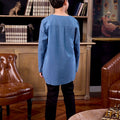 The Warisan Raya Boy Kurta Top Steel Blue - Umbi
