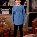 The Warisan Raya Boy Kurta Top Steel Blue - Umbi