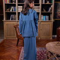 The Warisan Raya Girl Classic Skirt Steel Blue - Umbi