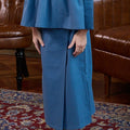 The Warisan Raya Girl Classic Skirt Steel Blue - Umbi