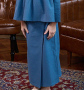 The Warisan Raya Girl Classic Skirt Steel Blue - Umbi