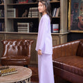 The Warisan Raya Girl Fitted Kurung Set Checked Lilac - Umbi