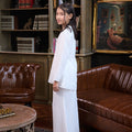 The Warisan Raya Girl Fitted Kurung Set Checked White - Umbi