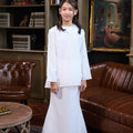 The Warisan Raya Girl Fitted Kurung Set Checked White - Umbi