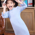 The Warisan Raya Girl Jasmine Kurung Set Blue Polka Dot - Umbi