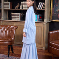 The Warisan Raya Girl Jasmine Kurung Set Blue Polka Dot - Umbi