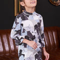 The Warisan Raya Girl Jasmine Kurung Set Bunga Raya Print - Umbi