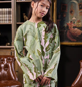 The Warisan Raya Girl Kurung Top Estate Print - Umbi