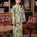 The Warisan Raya Girl Kurung Top Estate Print - Umbi