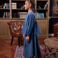 The Warisan Raya Girl Teacup Skirt Steel Blue - Umbi