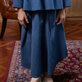 The Warisan Raya Girl Teacup Skirt Steel Blue - Umbi