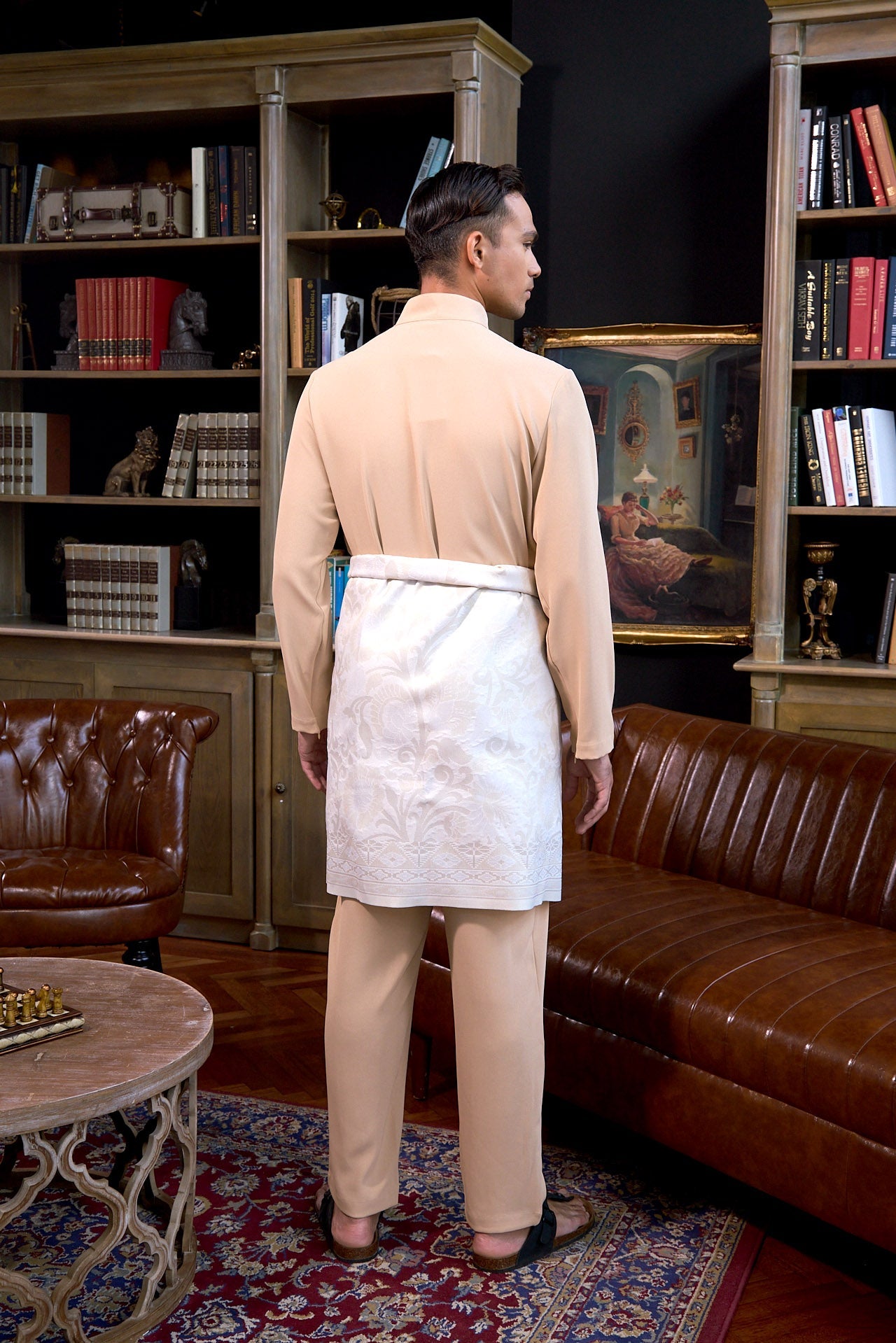 The Warisan Raya Men Baju Melayu Set Caramel - Umbi