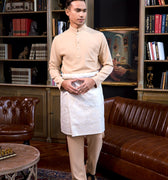 The Warisan Raya Men Baju Melayu Set Caramel - Umbi