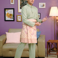 The Warisan Raya Men Baju Melayu Set Sage Green - Umbi