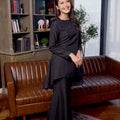 The Warisan Raya Women Fitted Kurung Set Checked Black - Umbi