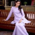 The Warisan Raya Women Fitted Kurung Set Checked Lilac - Umbi