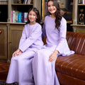 The Warisan Raya Women Fitted Kurung Set Checked Lilac - Umbi