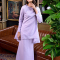 The Warisan Raya Women Fitted Kurung Set Checked Lilac - Umbi