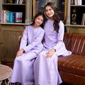 The Warisan Raya Women Fitted Kurung Set Checked Lilac - Umbi