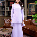 The Warisan Raya Women Fitted Kurung Set Checked Lilac - Umbi