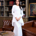 The Warisan Raya Women Fitted Kurung Set Checked White - Umbi