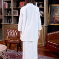 The Warisan Raya Women Mandarin Collar Kurung Blouse White - Umbi