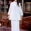 The Warisan Raya Women Mandarin Collar Kurung Blouse White - Umbi
