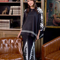 The Warisan Raya Women Saloma Kaftan Set Black Print - Umbi