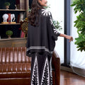 The Warisan Raya Women Saloma Kaftan Set Black Print - Umbi