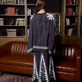 The Warisan Raya Women Saloma Kaftan Set Black Print - Umbi