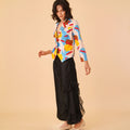 Top Blazer with Flare Dress - Umbi