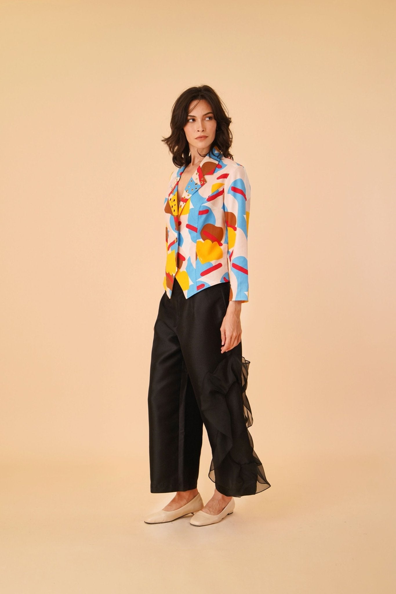 Top Blazer with Flare Dress - Umbi