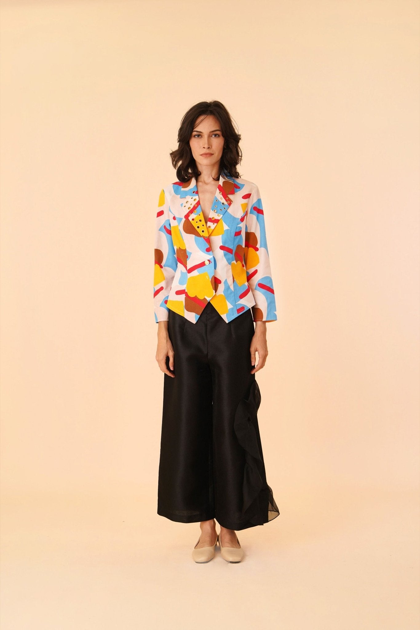 Top Blazer with Flare Dress - Umbi