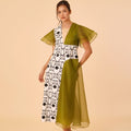 Two Tone Flare Midi Dress - Umbi