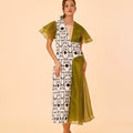 Two Tone Flare Midi Dress - Umbi