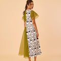 Two Tone Flare Midi Dress - Umbi