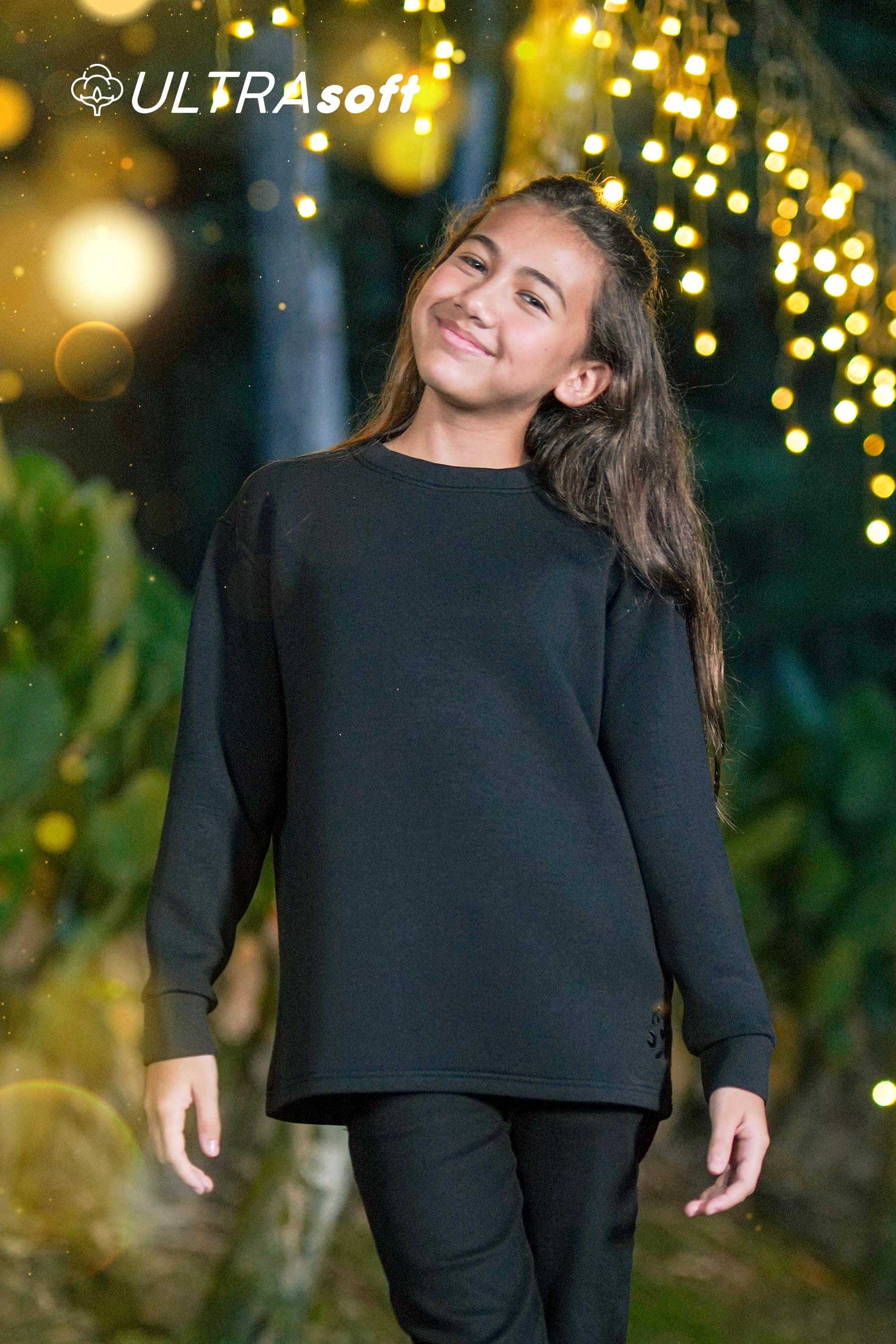 ULTRAsoft Unisex Kid Marshmallow Sweatshirt Black