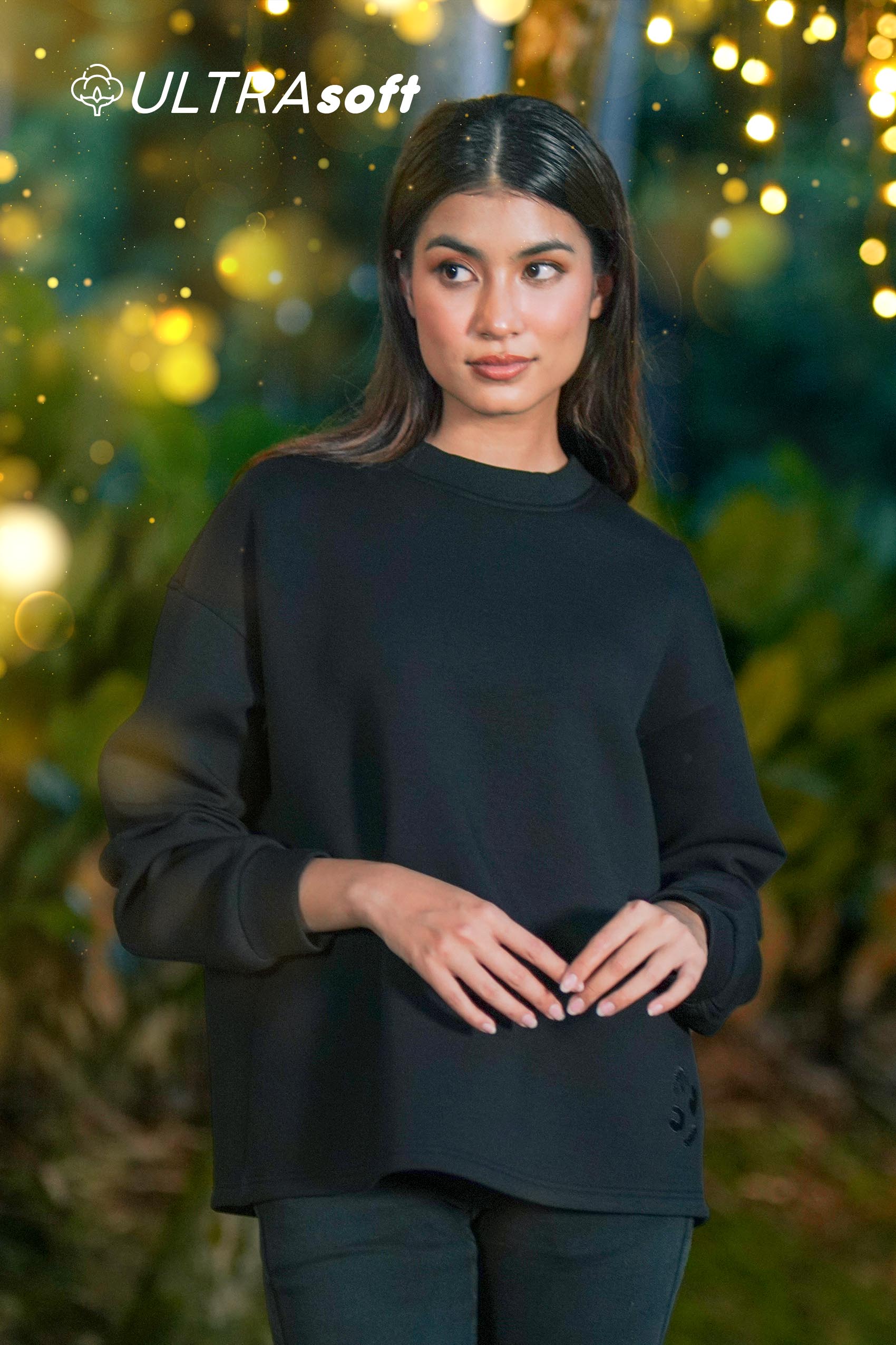 ULTRAsoft Women Marshmallow Sweatshirt Black