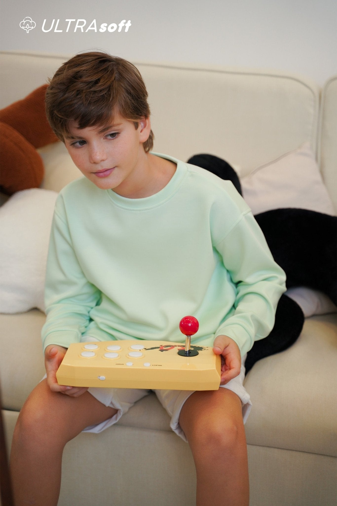 ULTRAsoft Boy Marshmallow Sweatshirt Mint Green - Umbi
