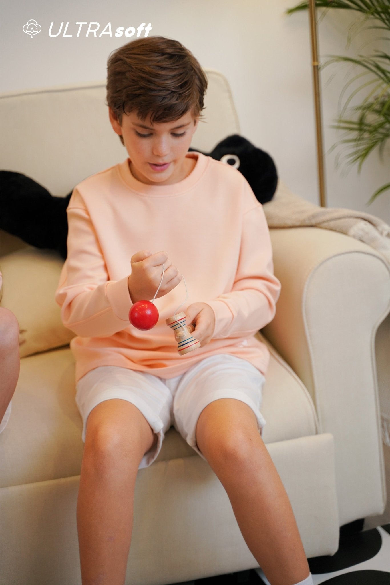 ULTRAsoft Boy Marshmallow Sweatshirt Peach - Umbi
