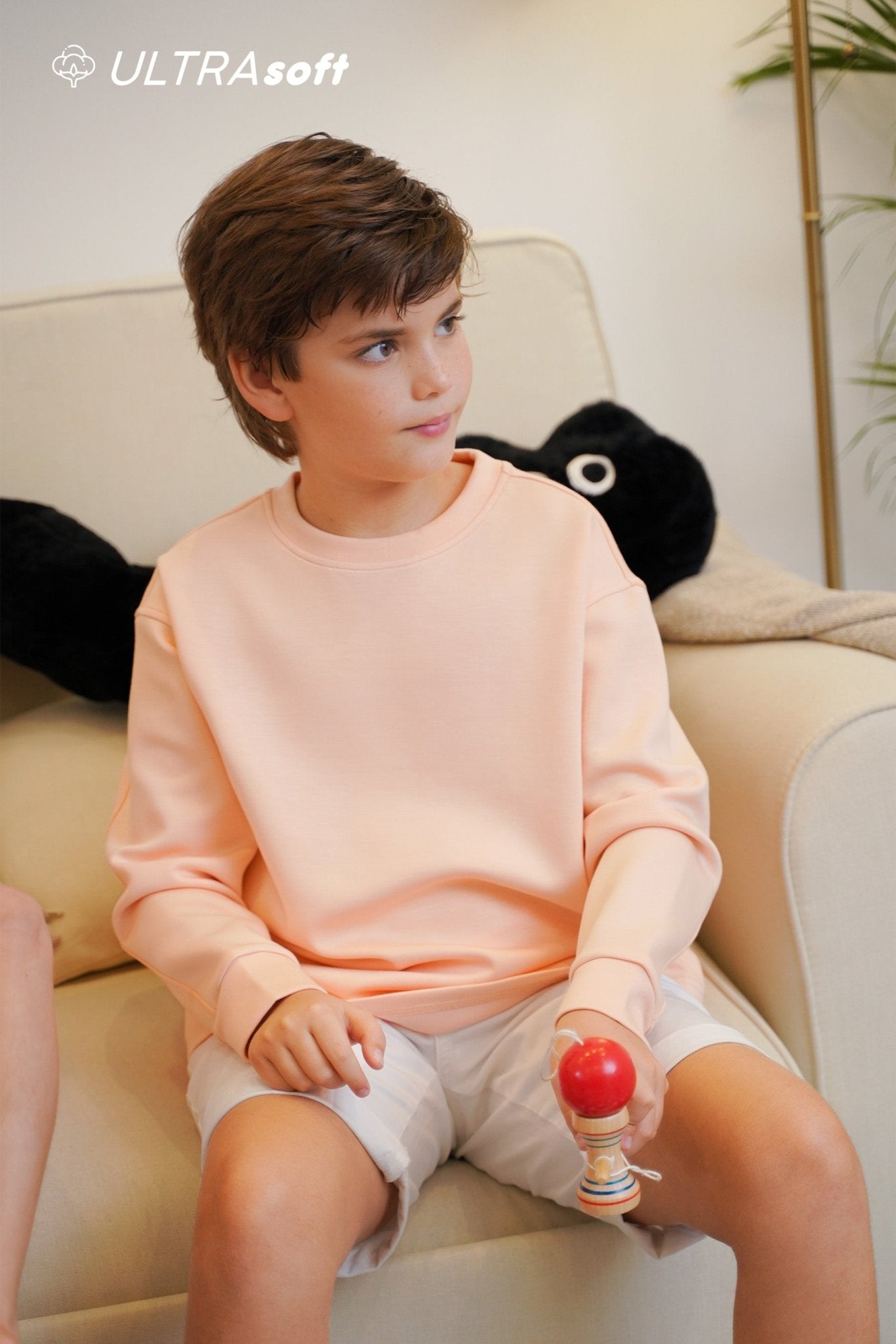 ULTRAsoft Boy Marshmallow Sweatshirt Peach - Umbi
