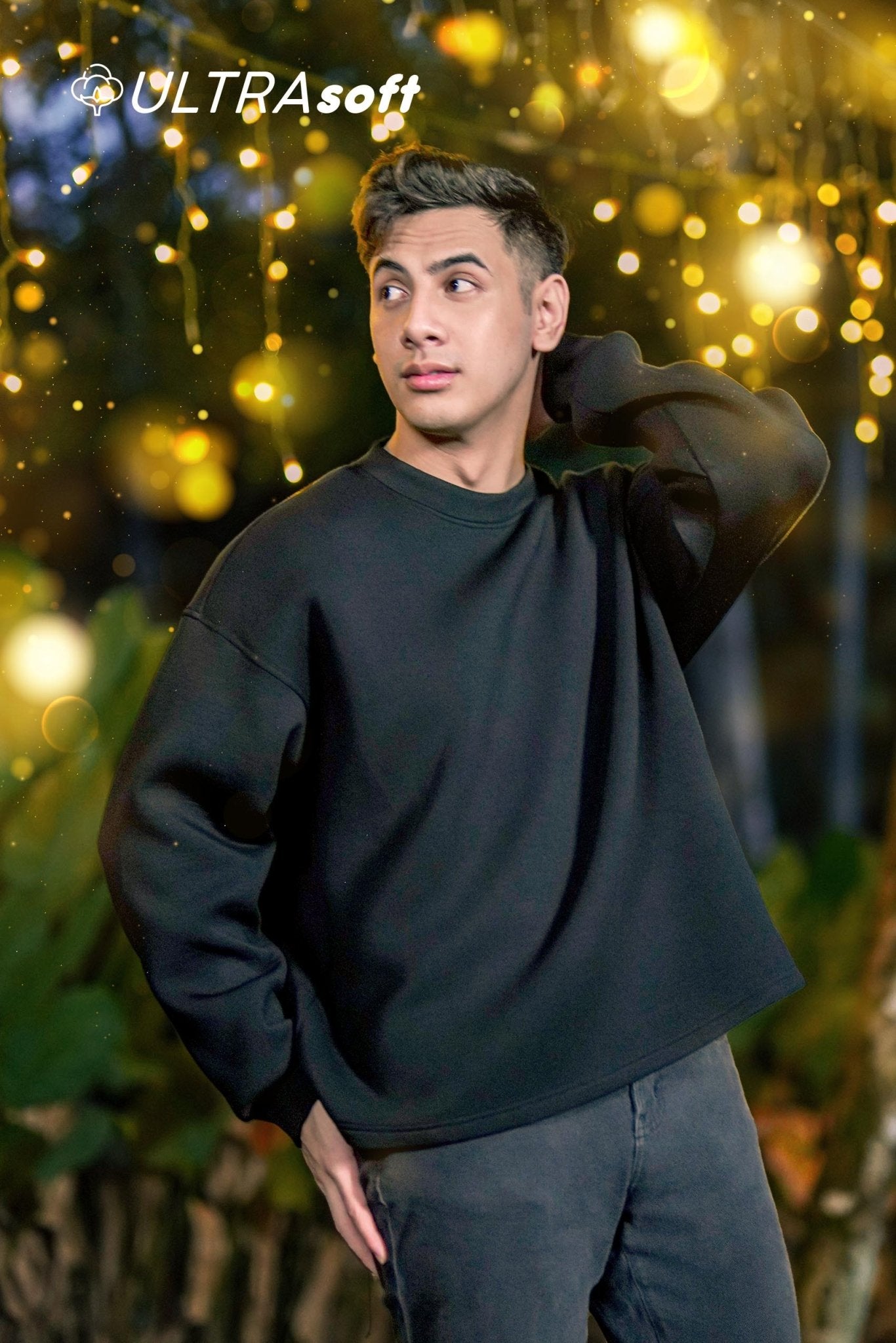 ULTRAsoft Men Marshmallow Sweatshirt Black - Umbi