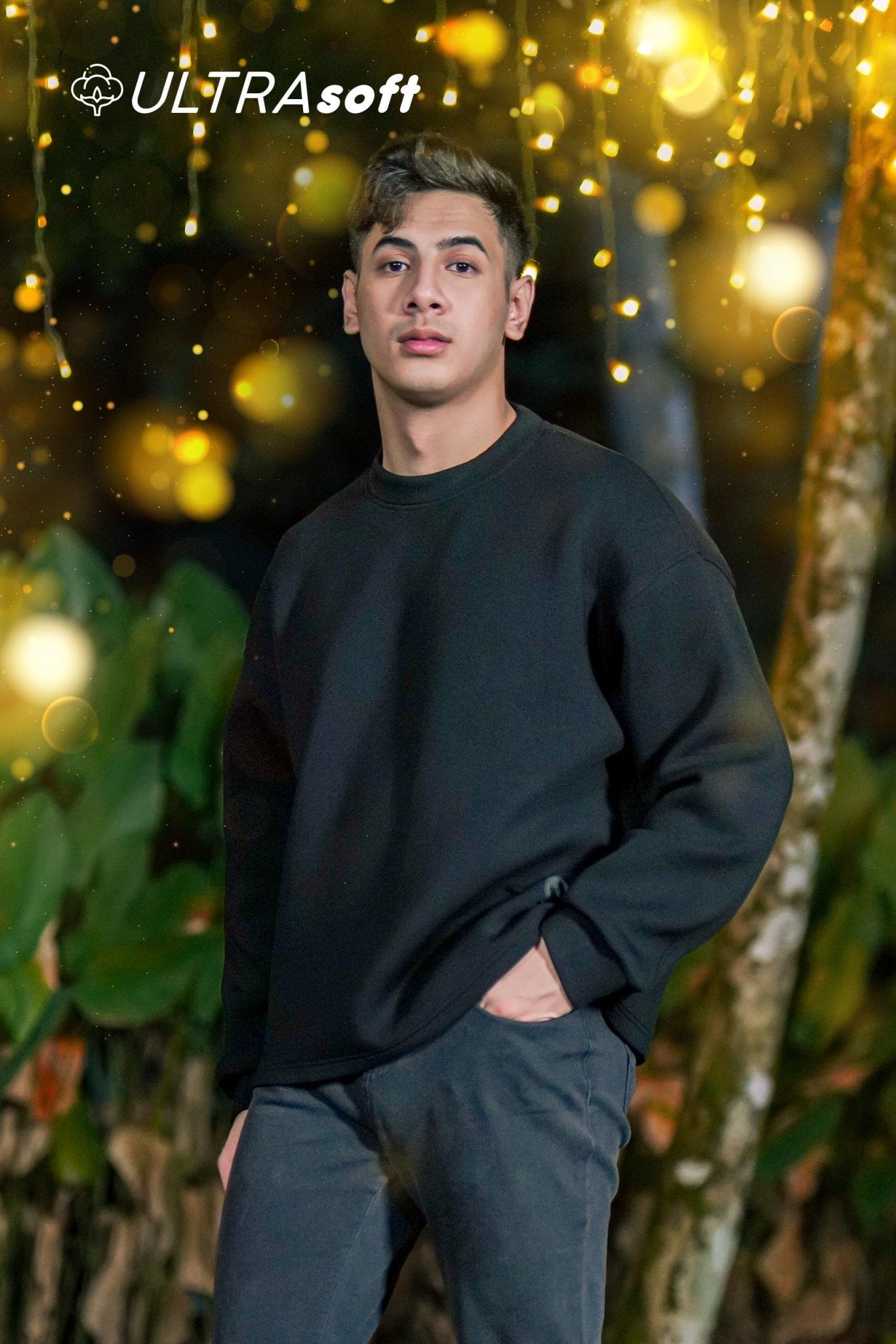 ULTRAsoft Men Marshmallow Sweatshirt Black - Umbi